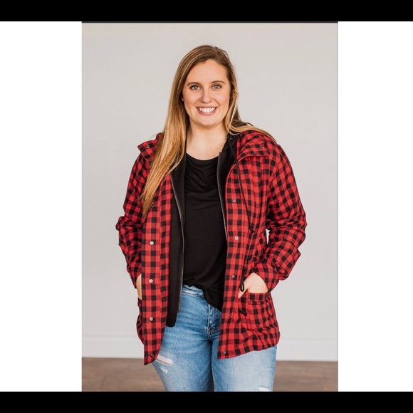 Pulse Jackets & Blazers - Hooded plaid jacket